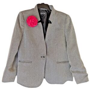 CHELSEA ROSE Vintage Women's Grey/Blk Blazer Sz MED